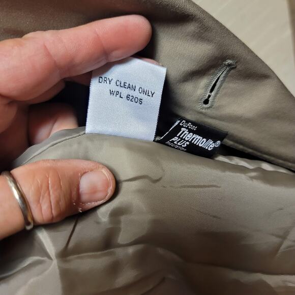 Saxton Hall Size 16.5 Women's Classic Trench Coat Belted Thermolite Plus Tan - Picture 7 of 9